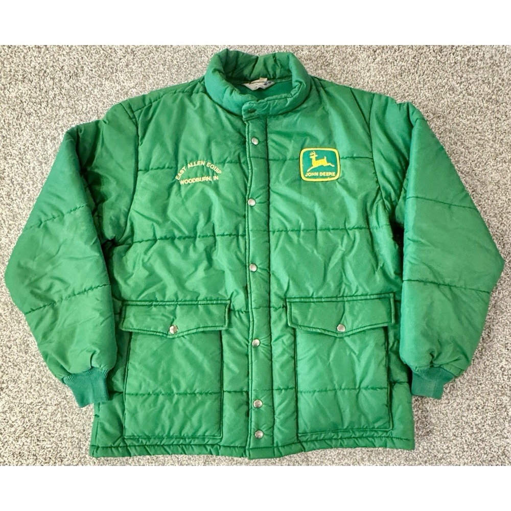 Vintage John Deere Swingster Jacket Mens Large Puffer Coat Quilted 80s Parka